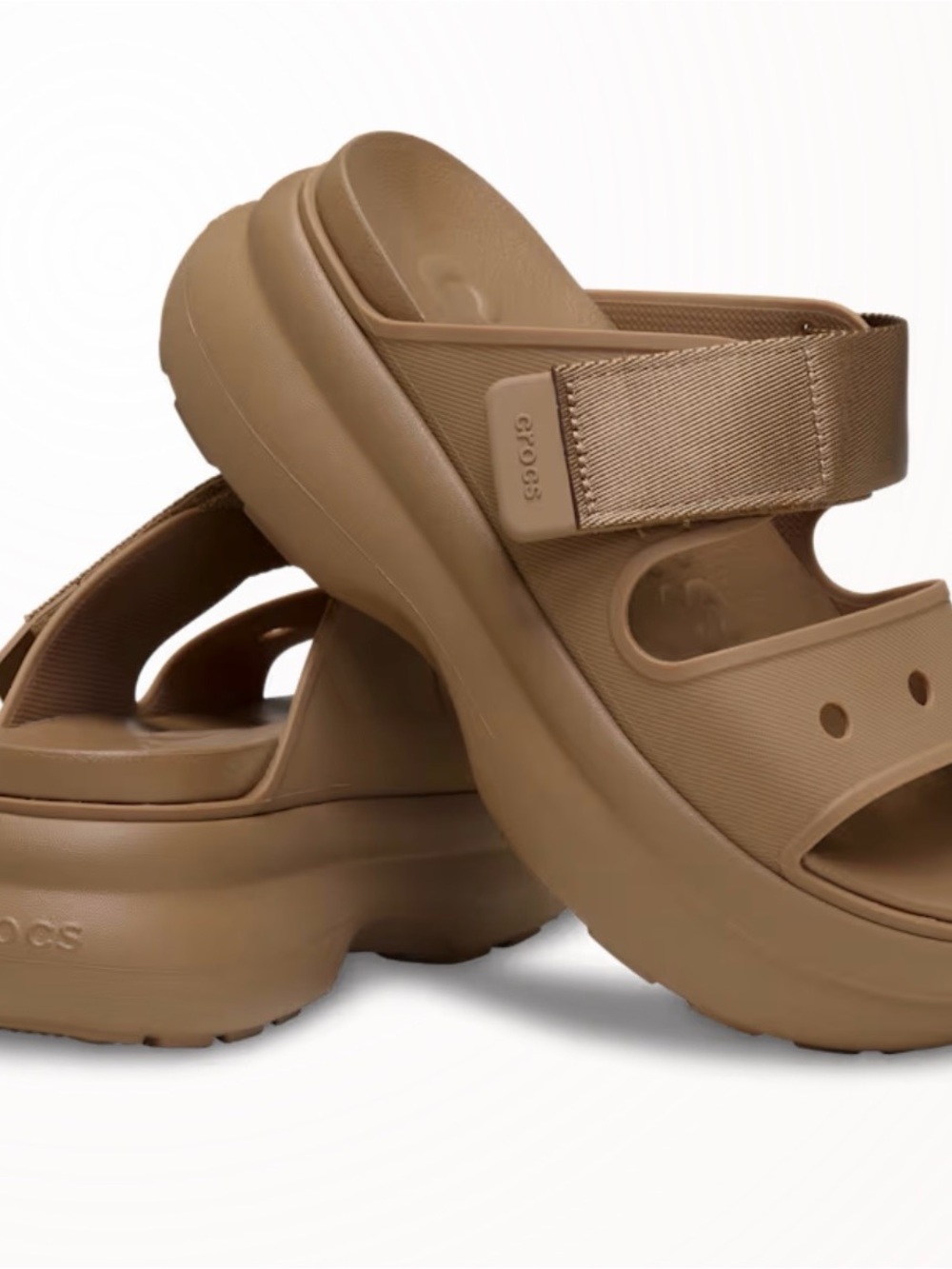 CROCS Classic Platform Slide Sandals in Chestnut Brown